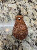 Floral leather keychain