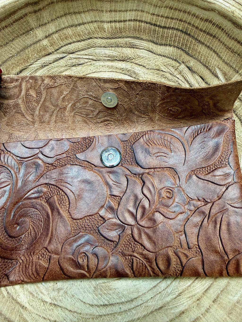 Brown Floral pouch bag