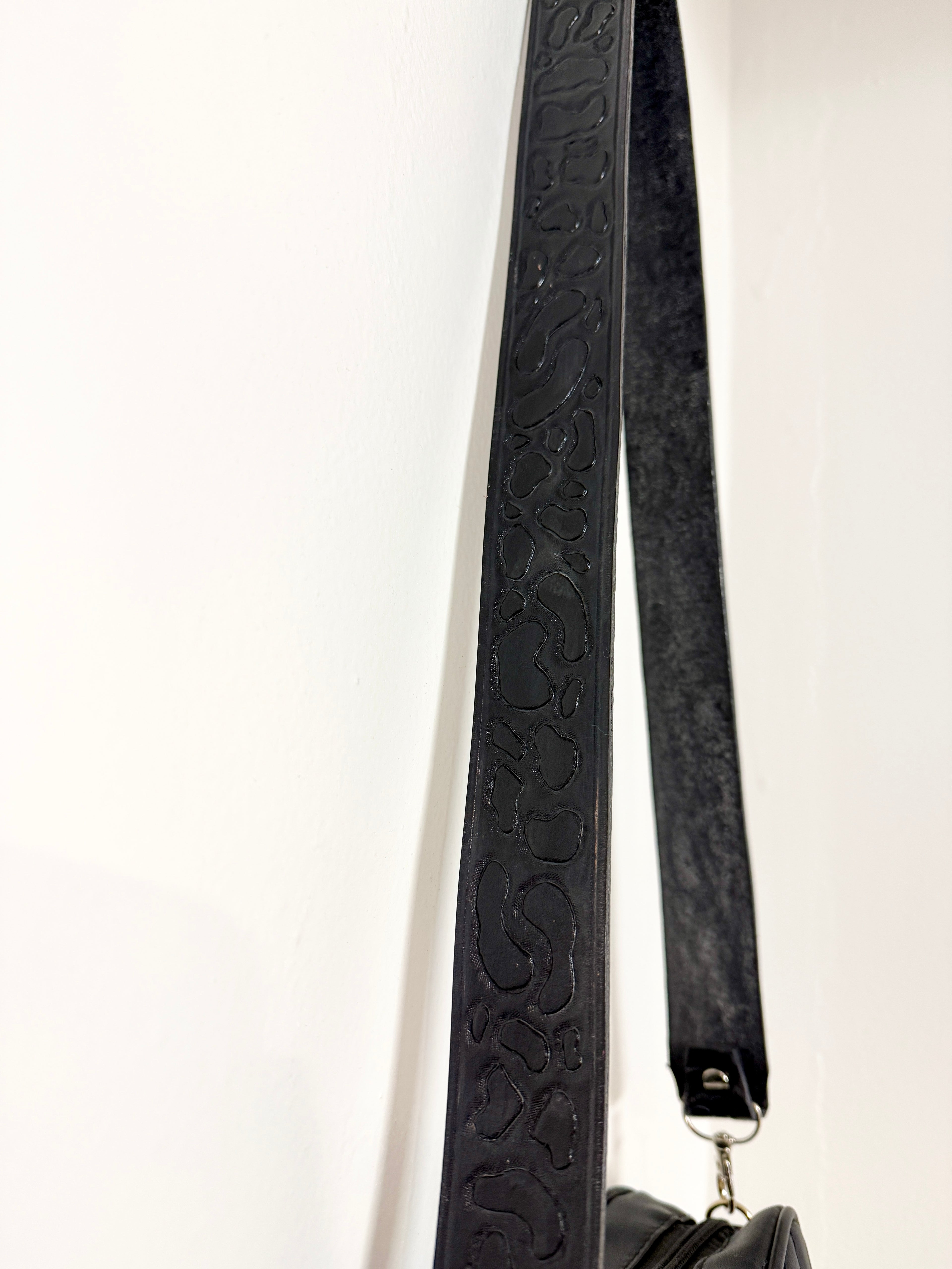 Blacked out cheetah print purse strap